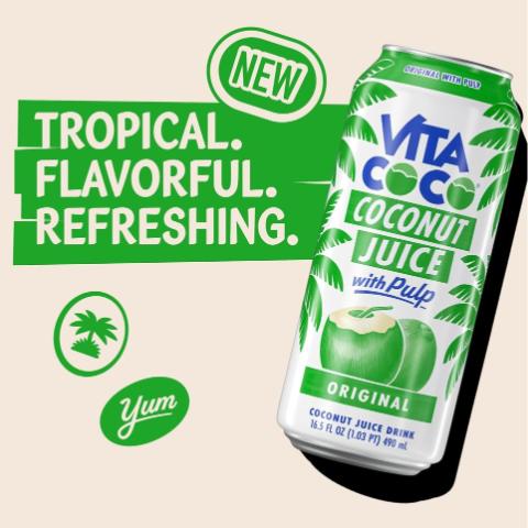 Buy Vita Coco Coconut Juice, Original with Pulp 16.5oz Online from