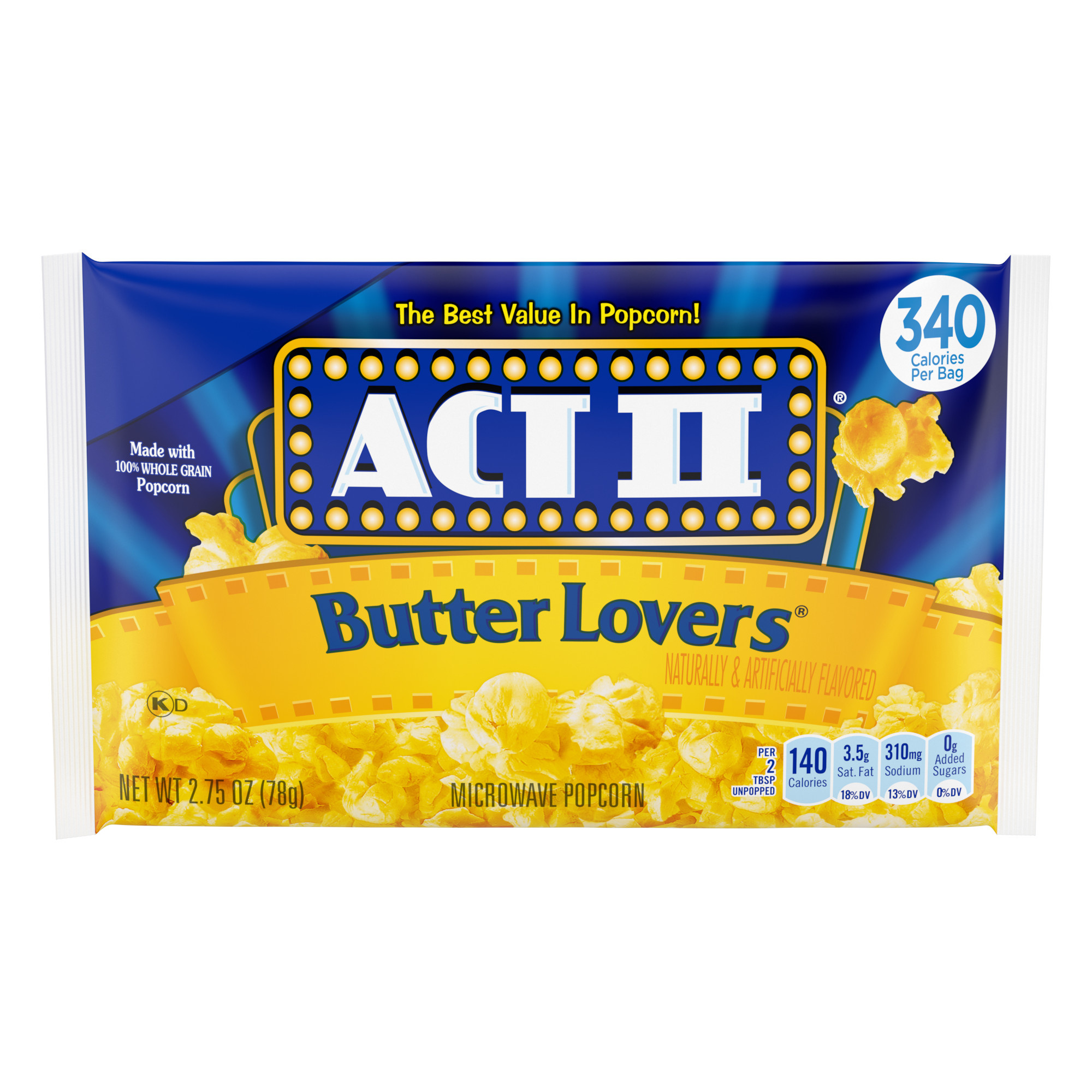 Act II Butter Lovers Microwave Popcorn, 2.75 oz. Bags
