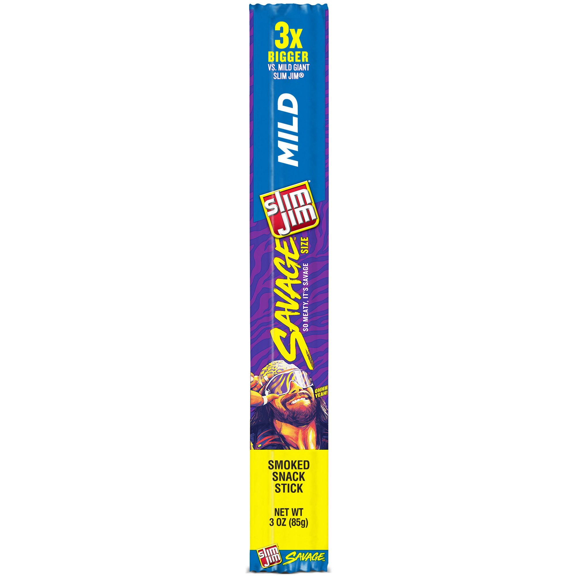 Slim Jim Savage Smoked Jerky Meat Sticks, Mild Flavor, High Protein, 3.0 oz.