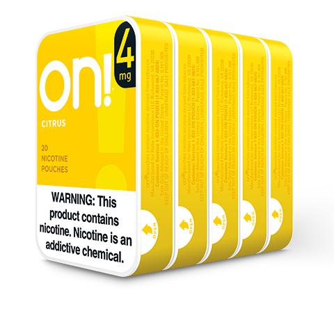 On! Citrus 4MG 5 Pack