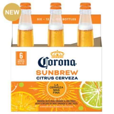 Corona Sunbrew Citrus Cerveza Beer 6 Pack 12 oz Bottles