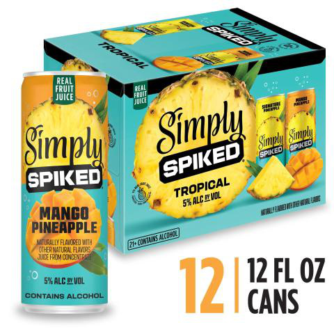 Simply Spiked Tropical Alcohol Beverages Variety Pack 5.0% ABV, 12 Pack, 12.0 fl oz Cans