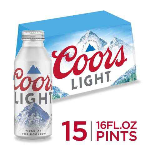 Coors Light Beer, American Light Lager Beer, 15-pack, 16-oz beer bottles, 4.2% ABV
