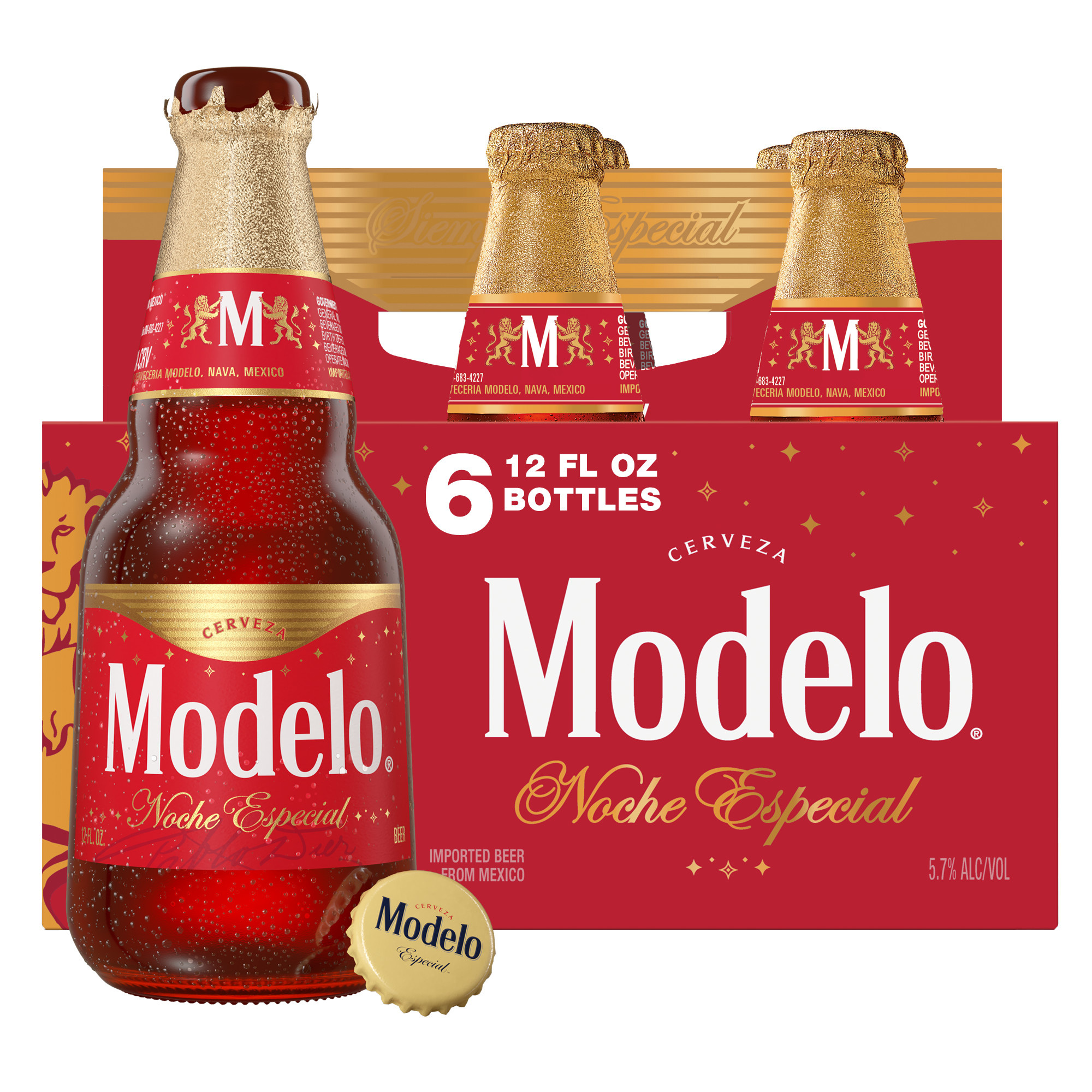 Modelo Noche Especial Amber Lager Mexican Import Beer, 6 pk 12 fl. oz. Bottles, 5.7% ABV