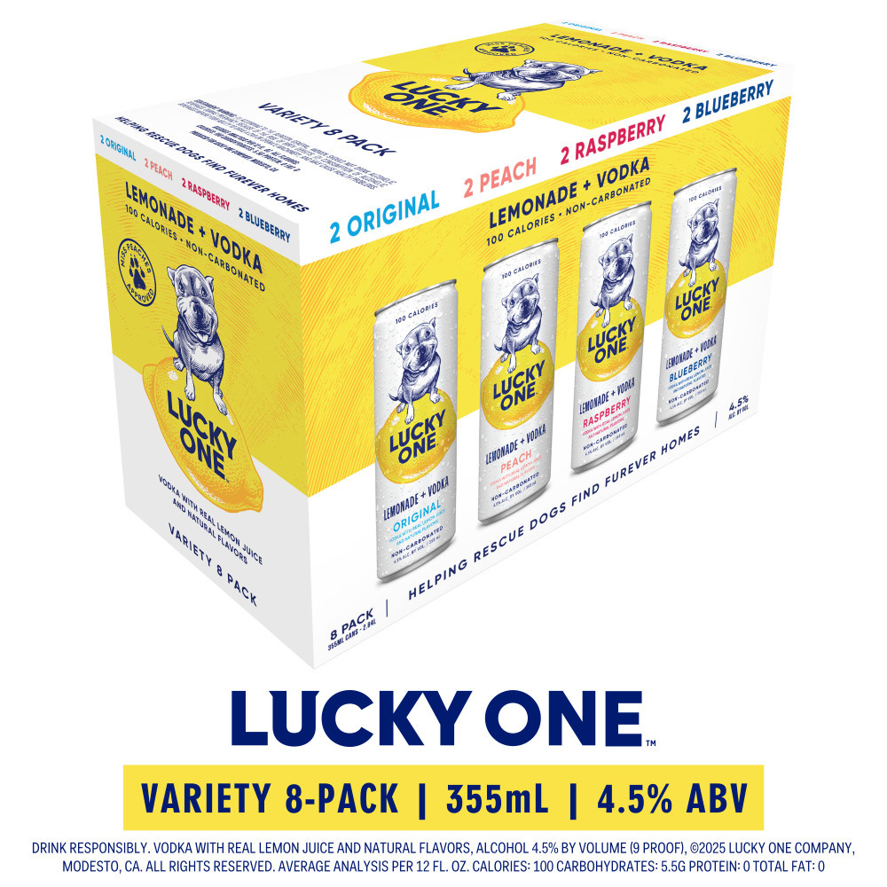 Lucky One Vodka Lemonade Variety 8 Pack 355ml Cans