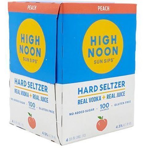 Buy High Noon Peach Vodka Hard Seltzer 4 Pack 12oz Cans Online