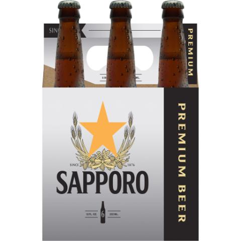 Sapporo Premium 6 Pack 12oz Bottes