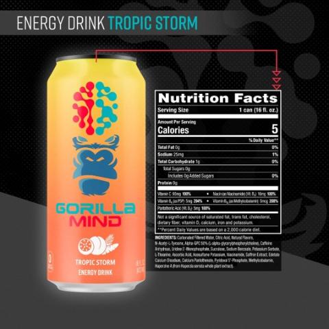 Buy Gorilla Mind Energy Black Cherry Vanilla 16oz Online from 7-Eleven  |Fast Delivery