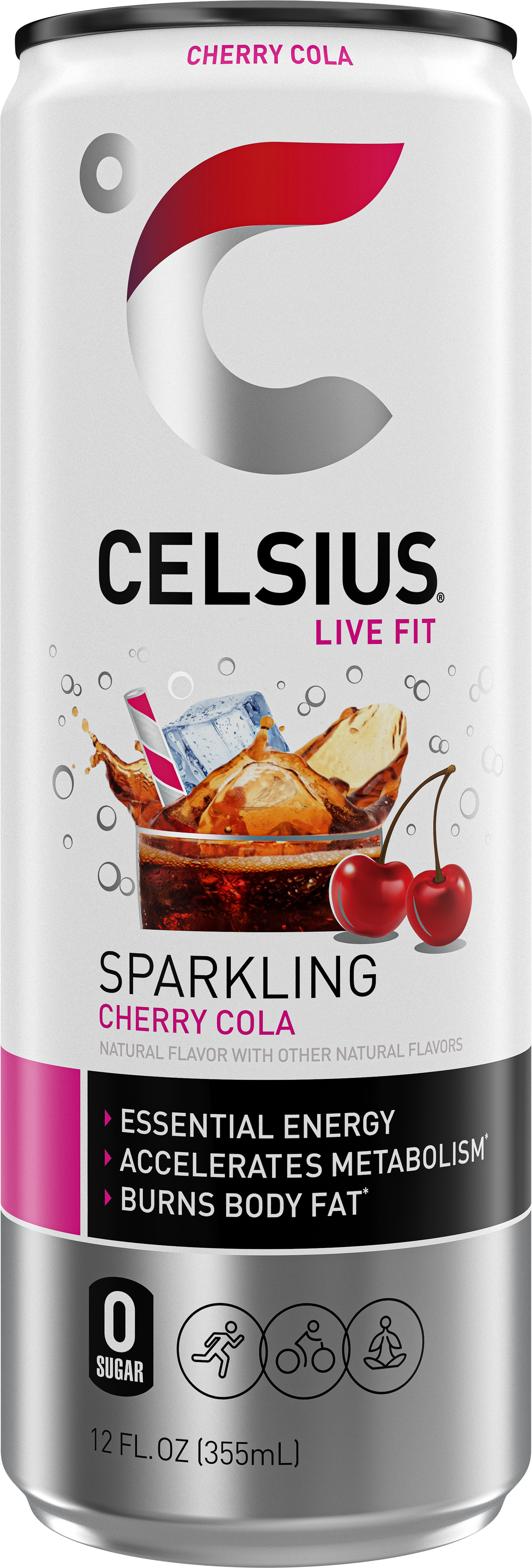 CELSIUS Sparkling Cherry Cola, Functional Energy Drink 12 Fl Oz Single Can