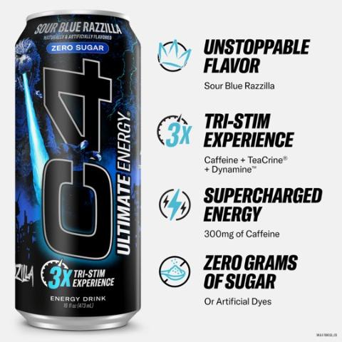 C4 世界1000枚限定 brainsick unreleased Buy C4 Performance Energy Zero Sugar Sour Blue Razzilla 16oz