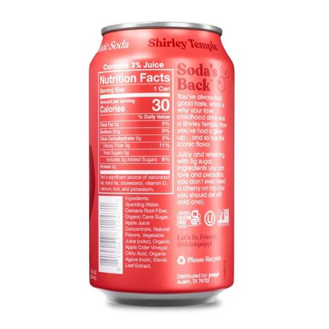 Buy Poppi Prebiotic Soda Shirley Temple 12oz Online from 7-Eleven