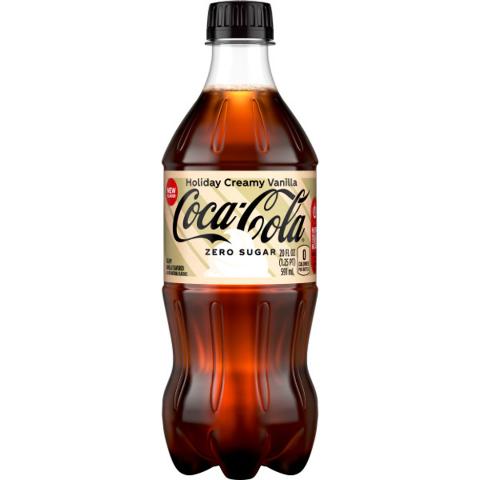 Coke Holiday Creamy Vanilla Zero Sugar 20oz Soda