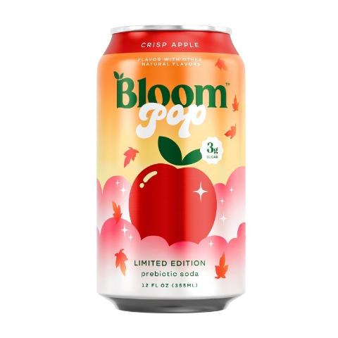 Bloom Pop Crisp Apple Prebiotic Soda 12oz